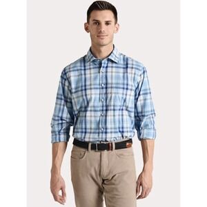 RODD & GUNN Shirt XL Blue Plaid Cotton Long Sleeve Button Up Casual $178 Retail